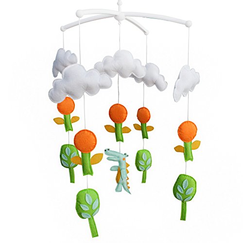  [Dancing Dinosaur]Baby Gift Nursery Decor Sleep Toy Musical Hanging Toy Crib Mobile, Random Music Box(Mozart Lullaby or Brahms Lullaby)